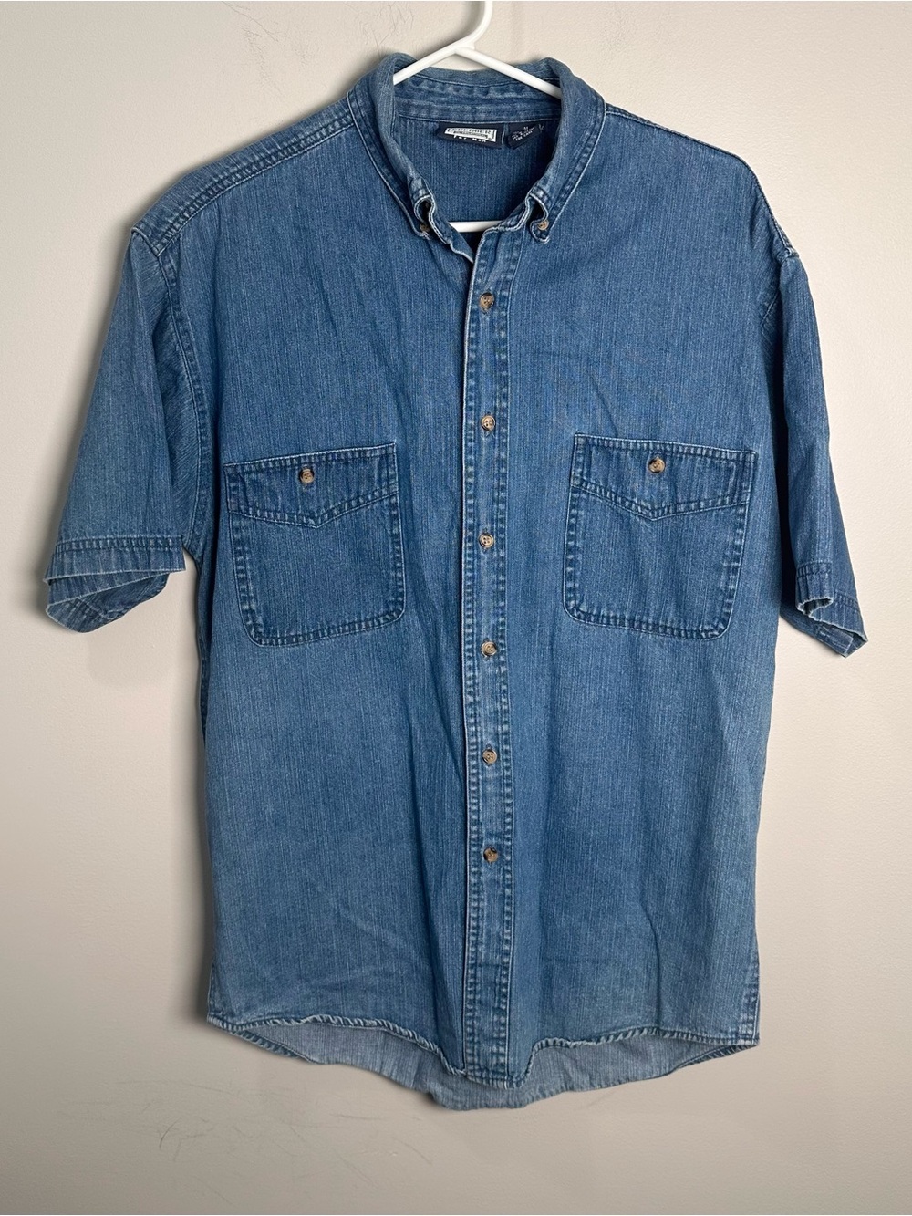 Premier International Men’s Denim Button Up Shirt Jeans Medium Vintage